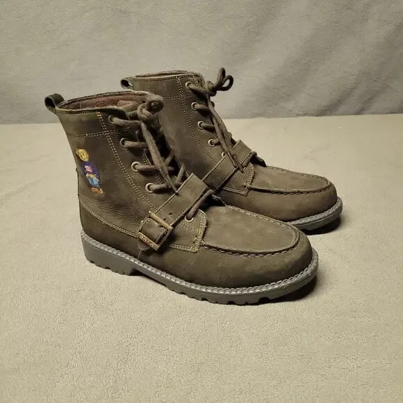 Polo Ralph Lauren Boots Boys Size 5 Suede Leather Ranger High Top Bear Buckle - Picture 6 of 16